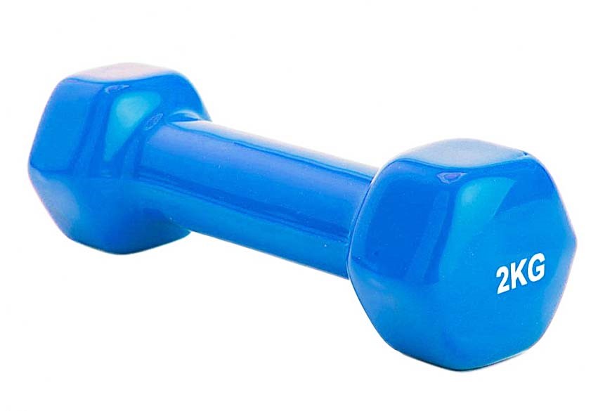 Гантель Bradex SF 0162 обрезиненная синяя 2 кг, 1 шт