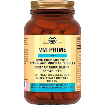 БАД Solgar Мультивитаминный и минеральный комплекс 50+1184,5мг, таблетки №60