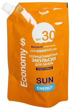 Солнцезащитная эмульсия для загара Sun Energy SPF 30 водостойкая, 200 мл