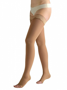 Чулки компрессионные Avicenum Авиценум 360 long кружевные с открытым носком, 2 класс, 2 шт