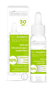 Микроотшелушивающая и разглаживающая сыворотка для лица Bielenda Skin Academy Solution, 30 мл
