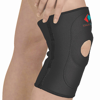 Ортез для коленного сустава из неопрена Tonus Elast 9903 с открытой чашечкой, черный