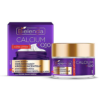 Ультрабогатый восстанавливающий крем-концентрат Bielenda Calcium + Q10 против морщин на ночь, 50 мл