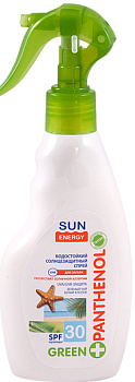 Водостойкий солнцезащитный спрей Sun Energy Green Panthenol SPF 30, 200 мл
