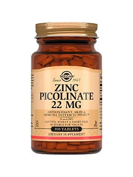 БАД Solgar Пиколинат цинка 22мг таб. 300мг №100