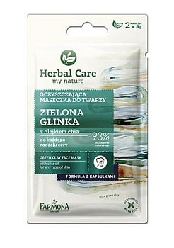 Очищающая маска для лица Farmona Herbal Care "Зеленая Глина", 2 х 5 мл