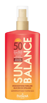Водостойкое молочко Farmona Sun Balance для загара для всей семьи SPF 50, 200 мл