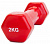 Гантель  Bradex SF 0161 обрезиненная красная 2 кг, 1 шт