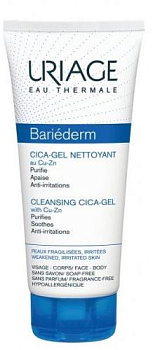 Цика-гель Uriage Урьяж Bariéderm с Cu-Zn очищающий, 200 мл